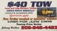 $40 Tow in Modesto, CA Auto Towing Services