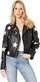 Womens Black Leather Jacket With White Stars in Southeast Los Angeles - Los Angeles, CA Antique Clothing