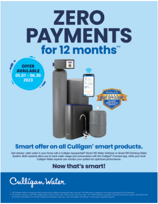 Choose Any Culligan Smart Product And Enjoy No Payments For One Year!