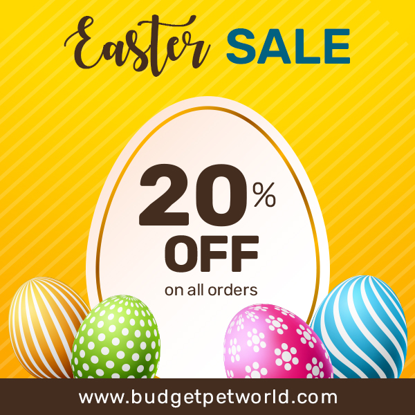 Enjoy Easter Discounts with BudgetPetWorld! Flat 20% Off on all Pet Supplies    
