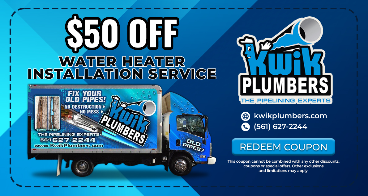 $50 OFF WATER HEATER INSTALLATION SERVICE
