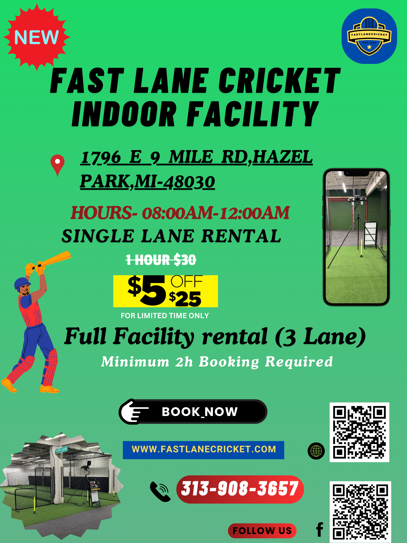 Deal for Fast Lane Cricket Indoor Facility