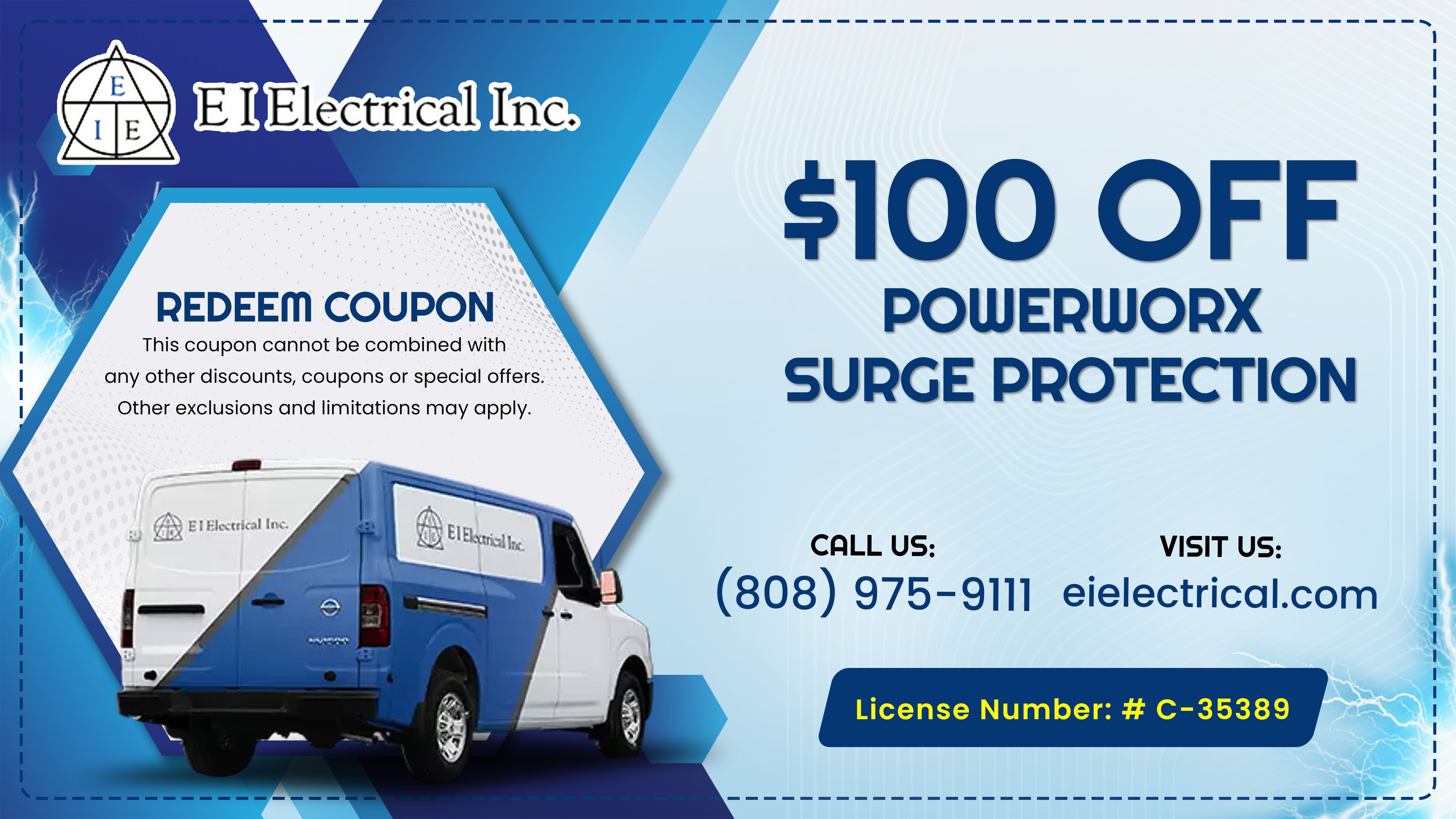 $100 OFF ON POWERWORX SURGE PROTECTION