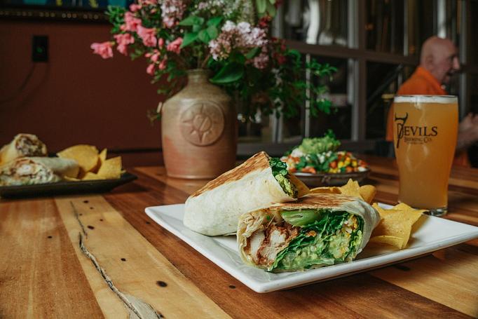 Product: Fried Chicken Wrap - 7 Devils Brewery and Public House in Coos Bay, OR Bars & Grills