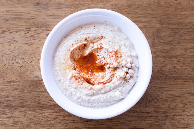 Product: a papular Middle Eastern dip, made from blended chickpeas, tahini, olive oil, lemon juice, and seasoning. - Aiden's Grill in la crescenta / montrose / sunlandtujunga  /goendale - Glendale, CA Mediterranean Restaurants