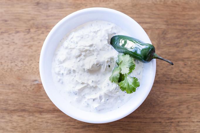 Product: Yogurt Jalapeno is Papular Creamy Yogurt dip. Made with fresh dices jalapeno, fresh cilantro. - Aiden's Grill in la crescenta / montrose / sunlandtujunga  /goendale - Glendale, CA Mediterranean Restaurants