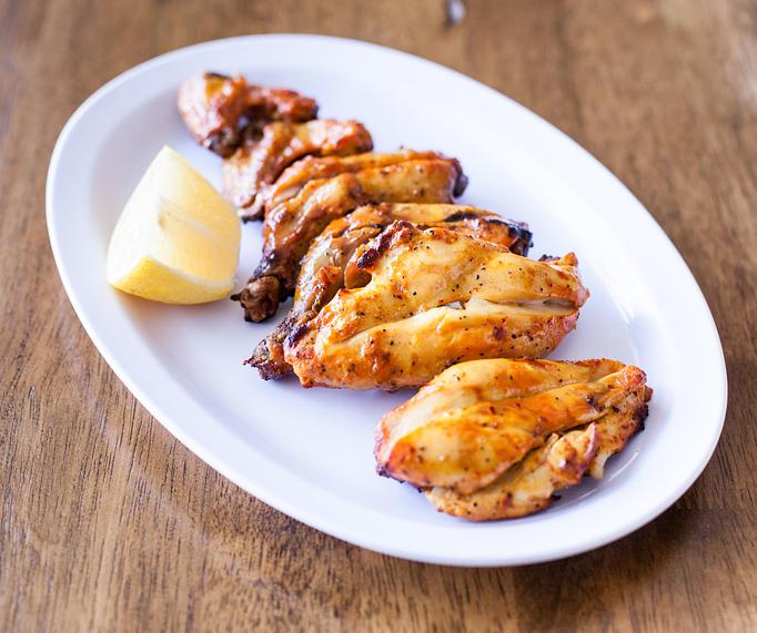 Product: whole Chicken Cornish kabob, (Bone in) daily well marinaded with dairy, onion, lemon juice, oil and authentic persian seasoning cook on open flame to perfection. - Aiden's Grill in la crescenta / montrose / sunlandtujunga  /goendale - Glendale, CA Mediterranean Restaurants