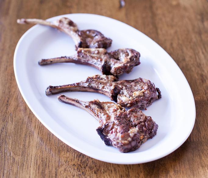 Product: Persian Rack of lamb kabob, bone in  daily well marinaded with onion, oil and authentic persian seasoning cook on open flame to perfection. - Aiden's Grill in la crescenta / montrose / sunlandtujunga  /goendale - Glendale, CA Mediterranean Restaurants