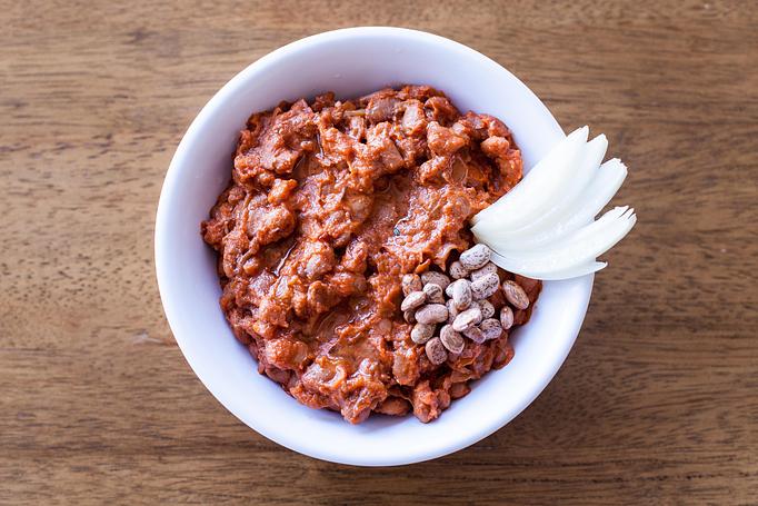 Product: pinto beans, made with fried onion, tomato paste, and seasoning. - Aiden's Grill in la crescenta / montrose / sunlandtujunga  /goendale - Glendale, CA Mediterranean Restaurants