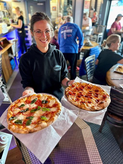 Product: Indulge in the Fresh Flavors of Our Margarita Pizza! - Geddy's in Downtown Bar Harbor, just steps from the town pier. - Bar Harbor, ME American Restaurants Product: Indulge in the Fresh Flavors of Our Margarita Pizza! - Geddy's in Downtown Bar Harbor, just steps from the town pier. - Bar Harbor, ME American Restaurants