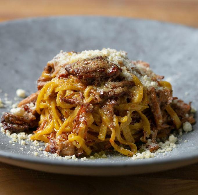 Product: Hand cut Egg Tagliolini, Braised Meats, Parmesano - Bello by Sandro Nardone in Newport Beach, CA Bars & Grills