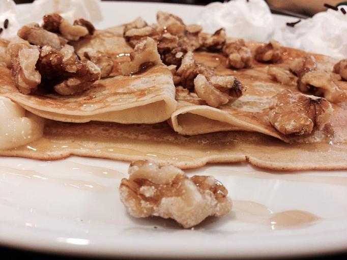 Product: Walnut Street Crepe (Brie (Creamy french cheese), walnuts, granola butter & maple) - Cafe Moulin in Pittsburgh, PA French Restaurants
