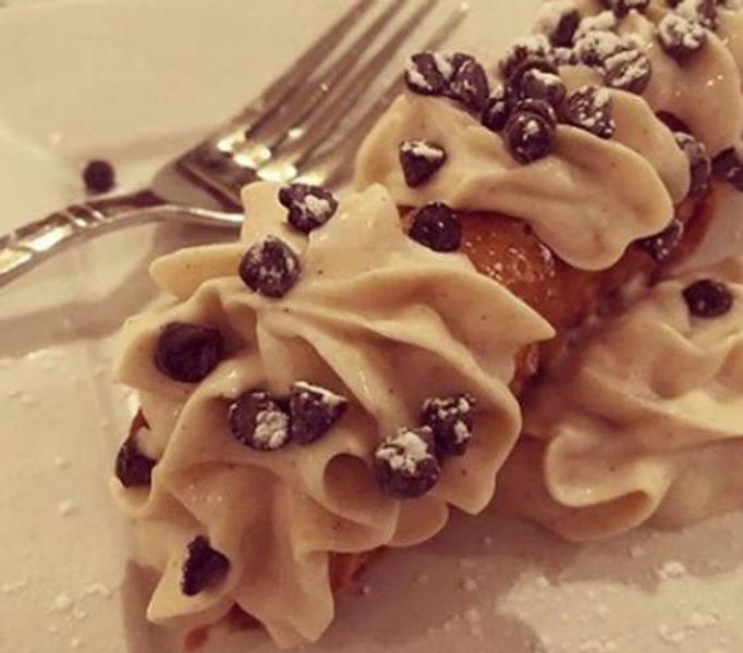 Product: Thin crispy shell with sweet ricotta cheese filling made from the original recipe. - Chase Restaurant in Santa Barbara, CA American Restaurants