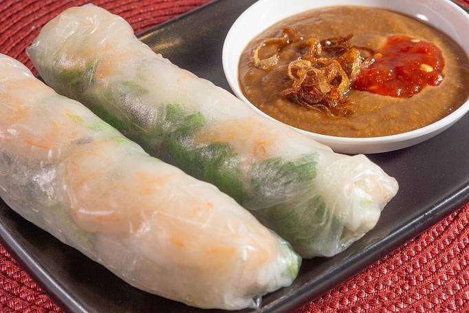 Product: Boiled shrimp & pork, grilled chicken, beef, or pork wrapped in rice paper with fresh vegetables and herbs - Eurasian Bistro in Argonaut Village - Pensacola, FL Vietnamese Restaurants