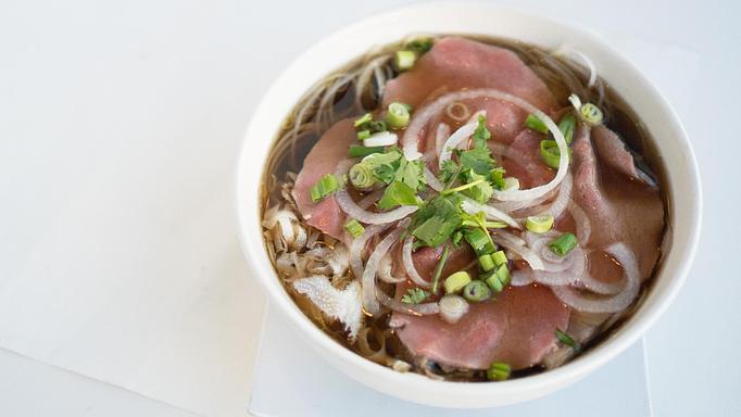 Product: A unique combination for meat lovers: slices of rare steak, well-done brisket, flanks & Tripe. - Flamin' Phó & Sushi Bar in San Diego, CA Sushi Restaurants