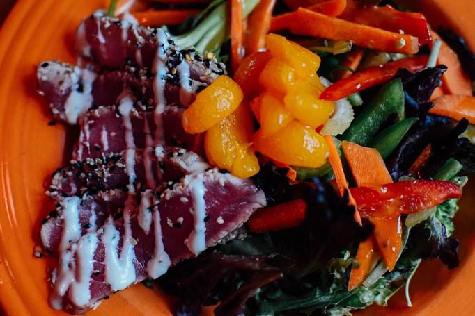 Product: For "Sushi lovers," don't miss our Ahi Tuna Poke Bowl! - Geddy's in Downtown Bar Harbor, just steps from the town pier. - Bar Harbor, ME American Restaurants