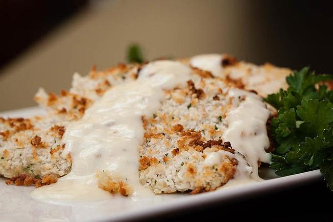 Product: Baked Parmesan Crusted Chicken - J.B. Dawson's Restaurant & Bar in Langhorne, PA American Restaurants