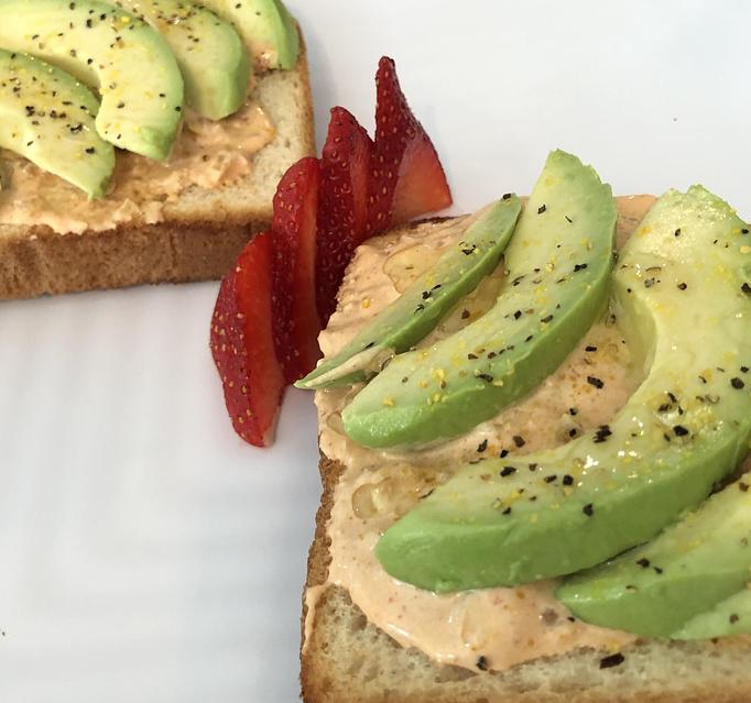Product: half an avocado served on Texas Toast. Add a poached egg, if you wish - Jester's Cafe in WILMINGTON, NC American Restaurants Product: half an avocado served on Texas Toast. Add a poached egg, if you wish - Jester's Cafe in WILMINGTON, NC American Restaurants