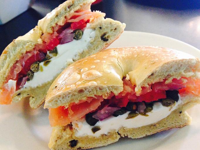 Product: North of the Border (pictured on a jalapeño bagel) - Jester's Cafe in WILMINGTON, NC American Restaurants Product: North of the Border (pictured on a jalapeño bagel) - Jester's Cafe in WILMINGTON, NC American Restaurants