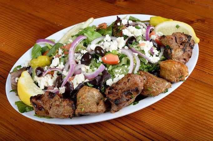 Product: boneless lamb leg tender greek salad - Kebab Place in DTSA - Santa Ana, CA Greek Restaurants