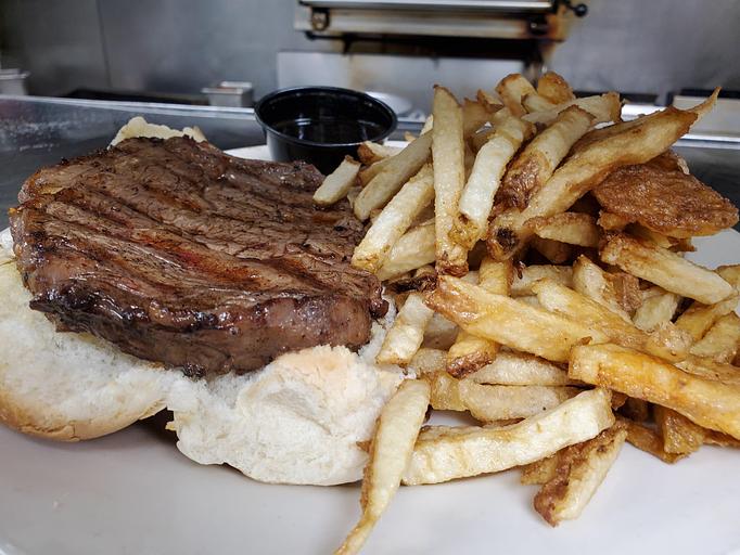 Product: Prime Rib Sandwich & Fries - LT Evans Eatery & Drafthouse in Danville, PA American Restaurants