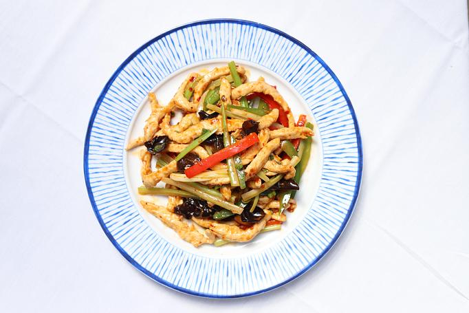 Product: Spicy Garlic Sauce Style with shredded chicken - Mazu Szechuan in New York, NY Bars & Grills