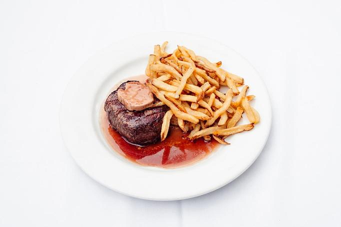 Product: served with hand-cut frites - Mon Ami Gabi in Lincoln Park West - Chicago, IL French Restaurants