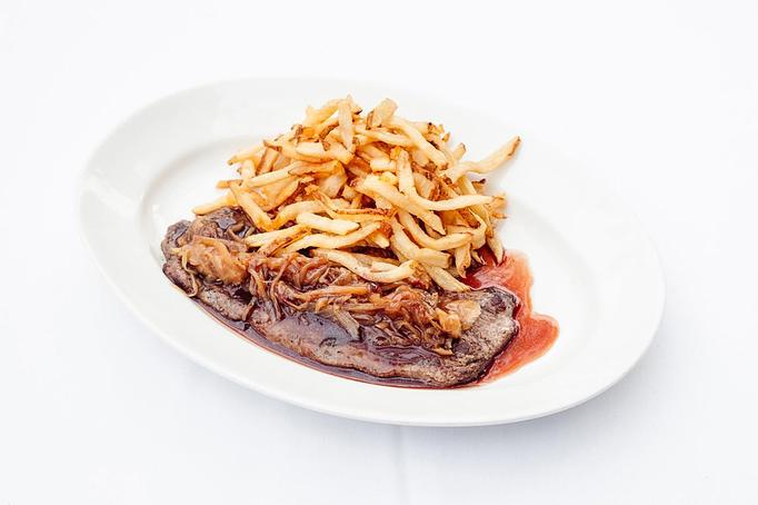 Product: served with hand-cut frites - Mon Ami Gabi in Lincoln Park West - Chicago, IL French Restaurants