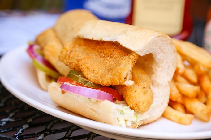 Product: Fried Catfish Po-boy - Oceana Grill in New Orleans, LA Cajun & Creole Restaurant