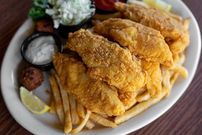 Product: Fried Catfish Platter - Oceana Grill in New Orleans, LA Cajun & Creole Restaurant