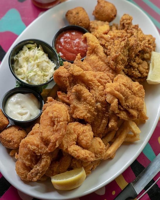 Product: Fried Seafood Platter - Oceana Grill in New Orleans, LA Cajun & Creole Restaurant