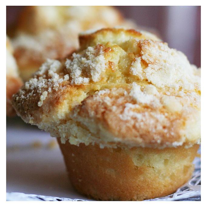 Product: Our legendary house-made lemon crumb muffin. - Pine Tree Barn in Wooster, OH American Restaurants