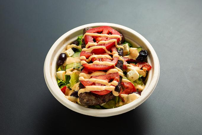 Product: lamb & Beef Burger over a Salad - Rahma Mediterranean Grill in Dublin, CA Mediterranean Restaurants Product: lamb & Beef Burger over a Salad - Rahma Mediterranean Grill in Dublin, CA Mediterranean Restaurants