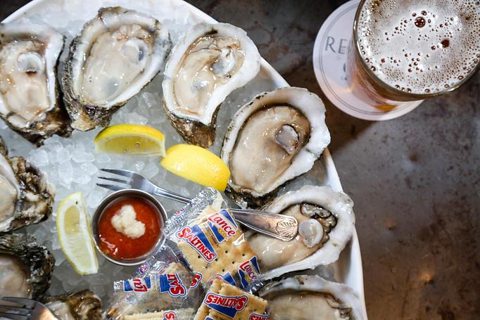 Product: Gulf Oysters on the Half-Shell - Red Fish Grill in French Quarter - New Orleans, LA American Restaurants