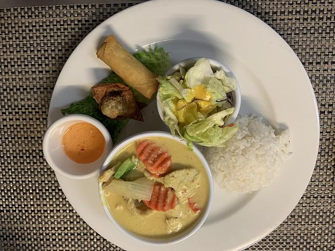 Product: Your choice of protein prepared in a yellow curry sauce with potatoes, bell peppers, carrots, and onions - Siam Queen Thai Bistro in Carlsbad, CA Thai Restaurants