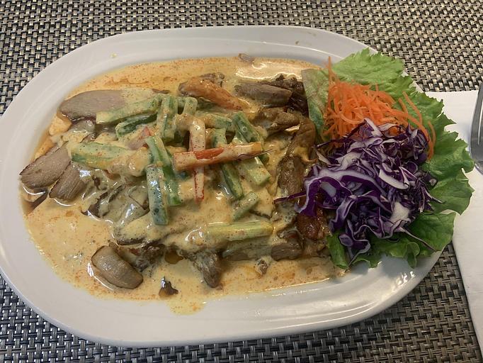 Product: Coconut milk, bell pepper, onion, and carrots - Siam Queen Thai Bistro in Carlsbad, CA Thai Restaurants