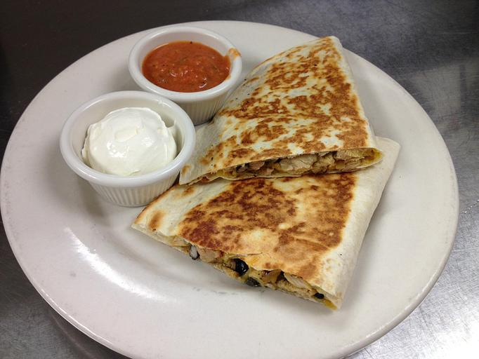 Product: Jerk Chicken Quesadilla - Sir Edmond Halley's in Myers Park - Charlotte, NC Hamburger Restaurants Product: Jerk Chicken Quesadilla - Sir Edmond Halley's in Myers Park - Charlotte, NC Hamburger Restaurants