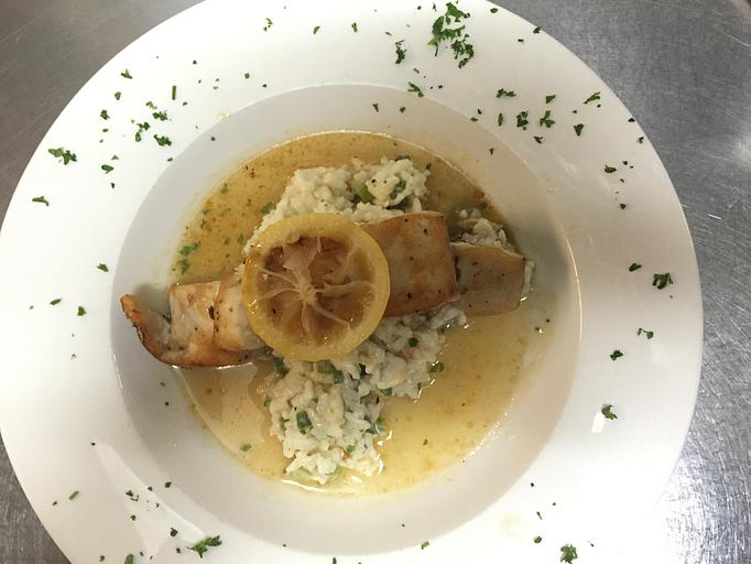 Product: Pan Seared Halibut - Sir Edmond Halley's in Myers Park - Charlotte, NC Hamburger Restaurants Product: Pan Seared Halibut - Sir Edmond Halley's in Myers Park - Charlotte, NC Hamburger Restaurants