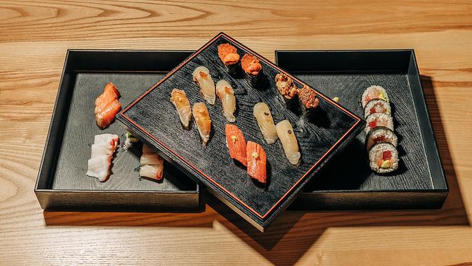 Product: a great sharing option, this set is akin to a tableside omakase experience featuring a more varied and luxurious selection than any other set for a total of 12 pieces nigiri, 12 pieces sashimi, and 2 maki rolls - Sushi San - Reservations in River North - Chicago, IL Japanese Restaurants