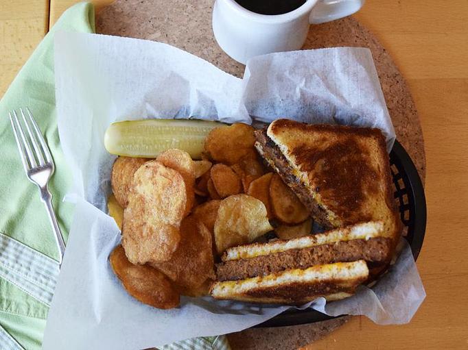 Product: Meatloaf - homemade meatloaf with cheddar cheese and our own special house sauce grilled on white bread - West Allis Cheese & Sausage Shoppe in Milwaukee, WI Meat Products