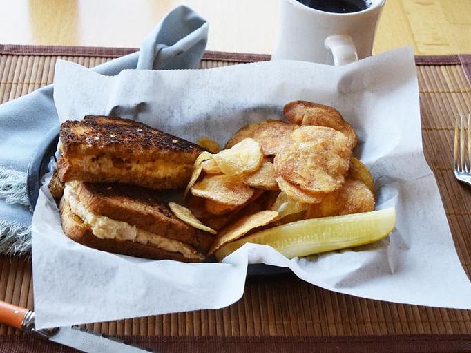 Product: Tuna Melt - tuna and cheddar cheese grilled on wheat bread - West Allis Cheese & Sausage Shoppe in Milwaukee, WI Meat Products