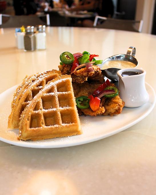 Product: Country Style Chicken & Waffle - M.a.c. 24/7 in Waikiki - Honolulu, HI American Restaurants