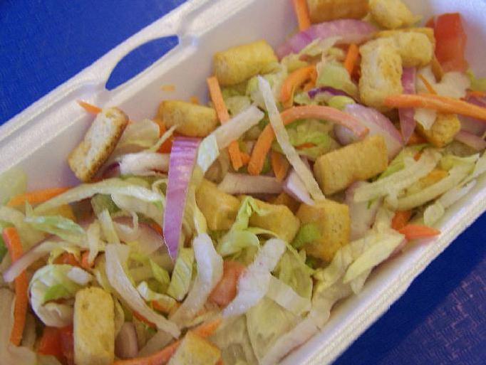 Product: FRESH LETTUCE WITH RED ONIONS, CARROTS, CROUTONS AND TOMATOES! - Big Larry's Burgers in Valley Center, KS Hamburger Restaurants