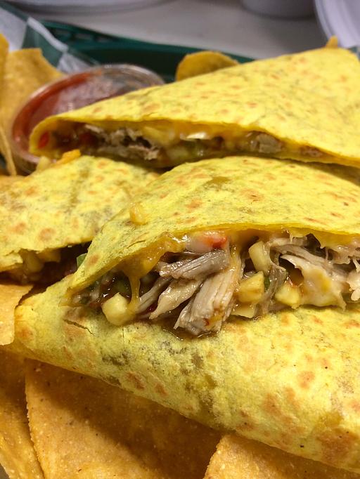 Product: 1/2 Pulled Pork Quesadilla - FINS TropiCali Cuisine - Bradley Beach in Bradley Beach, NJ Caribbean Restaurants