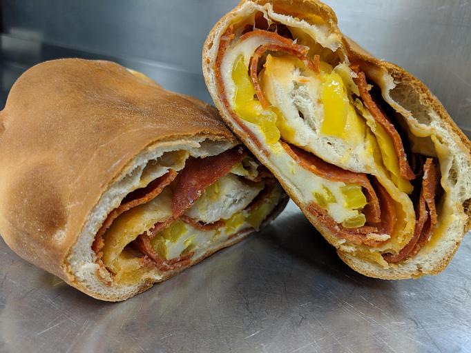 Product: Homemade Pepperoni and Banana Pepper Bread - Guiseppe's Pizza in Akron, OH Pizza Restaurant Product: Homemade Pepperoni and Banana Pepper Bread - Guiseppe's Pizza in Akron, OH Pizza Restaurant
