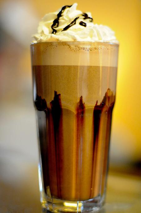 Product: Hot Chocolate with whipped cream. - Mother Fool's Coffeehouse in Willy St. - Madison, WI Coffee, Espresso & Tea House Restaurants