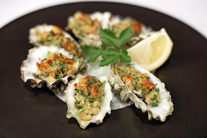 Product: Baked Oysters - Pearl Seafood & Oyster Bar in Lincoln Square - Bellevue, WA Seafood Restaurants