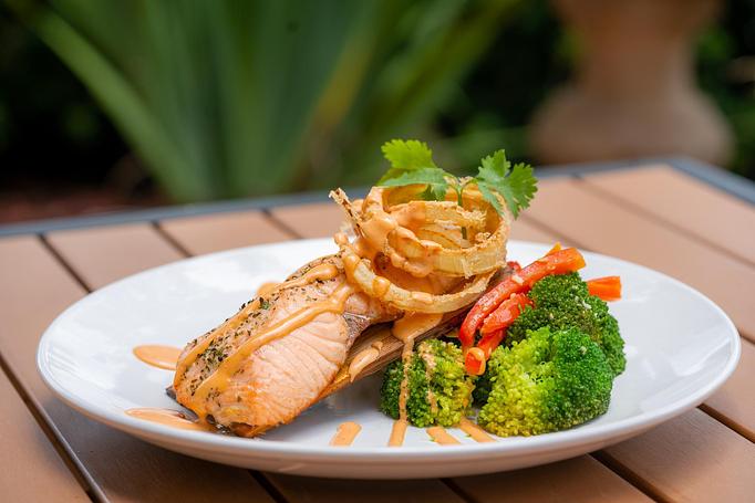 Product: Fried onions, chipotle aioli. Cilantro rice & vegetables. - Red Mesa Restaurant in St Petersburg, FL Mexican Restaurants Product: Fried onions, chipotle aioli. Cilantro rice & vegetables. - Red Mesa Restaurant in St Petersburg, FL Mexican Restaurants