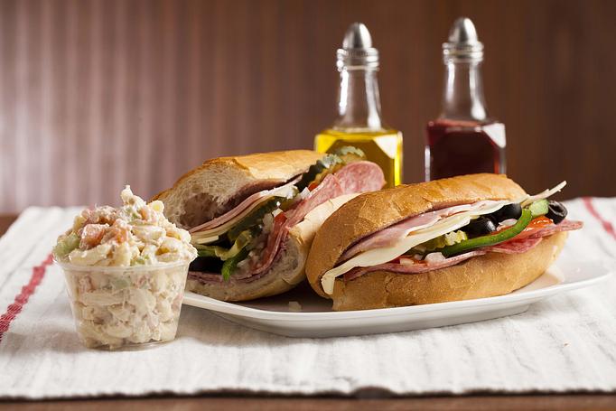 Product: Italian Combo Grinder with Macaroni Salad - Saint's Restaurant & Catering in Southington, CT American Restaurants