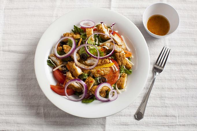 Product: Crispy Chicken Salad - Saint's Restaurant & Catering in Southington, CT American Restaurants